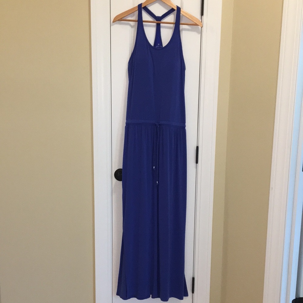Athleta blue racerback maxi dress | Size S